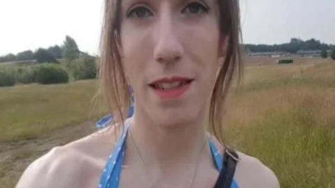 Outdoor butthole In My Summer suit; Public No panties Finger poke