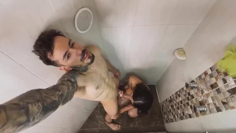 Having A Shower poke With A yummy ladyman