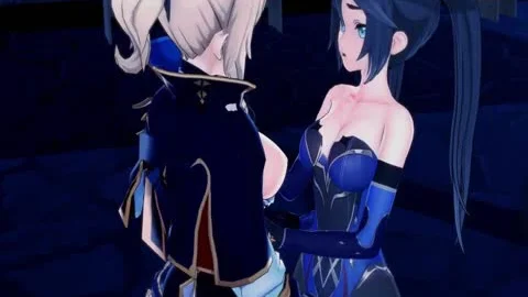 Futa Jean Eats twat previous to slamming Mona doggystyle With Her large penis - Genshin Impact Futanari manga.