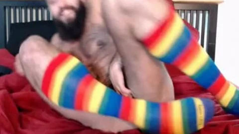 yummy FTM Trans man Plays With His bushy cunt In Socks