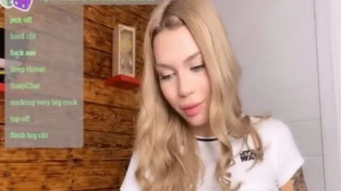 Petite Russian blonde ladyman Masturbates On cam