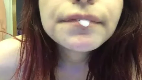 attractive Swedish Princess Gives A Messy ball cream flow In The Bathroo
