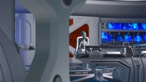 3d Alien Dickgirl bonks A tasty ebon serf In Space Station