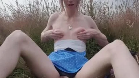 Outdoor butthole In My Summer suit; Public No panties Finger poke