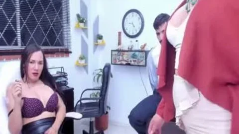 lusty Trans Secretaries gang Up On Their cock Boss