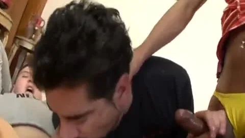 tranny & Two homosexual banging