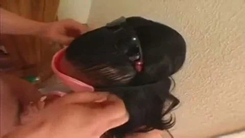 handcuffed asian cutie sucks A Prick