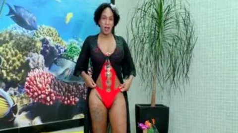TS Granny Adrieli Pinheiro Self Sucks Her biggest Horse shlong And Cums In mouth