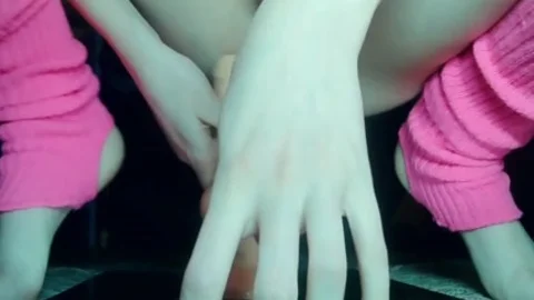 Jessica Bloom Riding Monster Dildos - Multiple ass Orgasms In Chastity