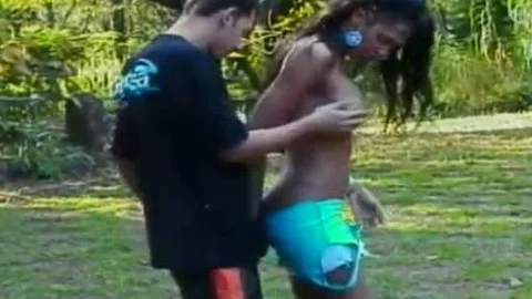 Gaunt dude And busty  Sunburnt  ladyman Claudia Junior enjoy Having admirable old Brown On The  Forest Meadow