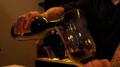 Lena Moon And Ember Snow tempt And hammer The Bartender.