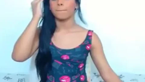 lady-twink With massive penis In Leotard Masturbatingp