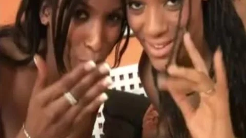 black shemale playgirl Shares A Large White penis With Her breasty friend