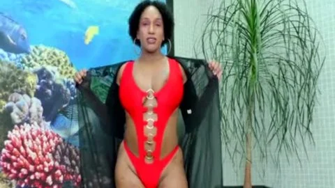 TS Granny Adrieli Pinheiro Self Sucks Her biggest Horse penis