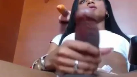 worthy latina tgirl With large schlong cum Twice