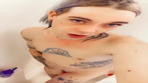 cute girl bare Taking A Shower