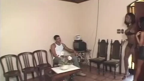 handsome Brazilian men Served By A cutie And By A Gurl